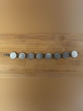 Vintage Coin Link Bracelet in Silver